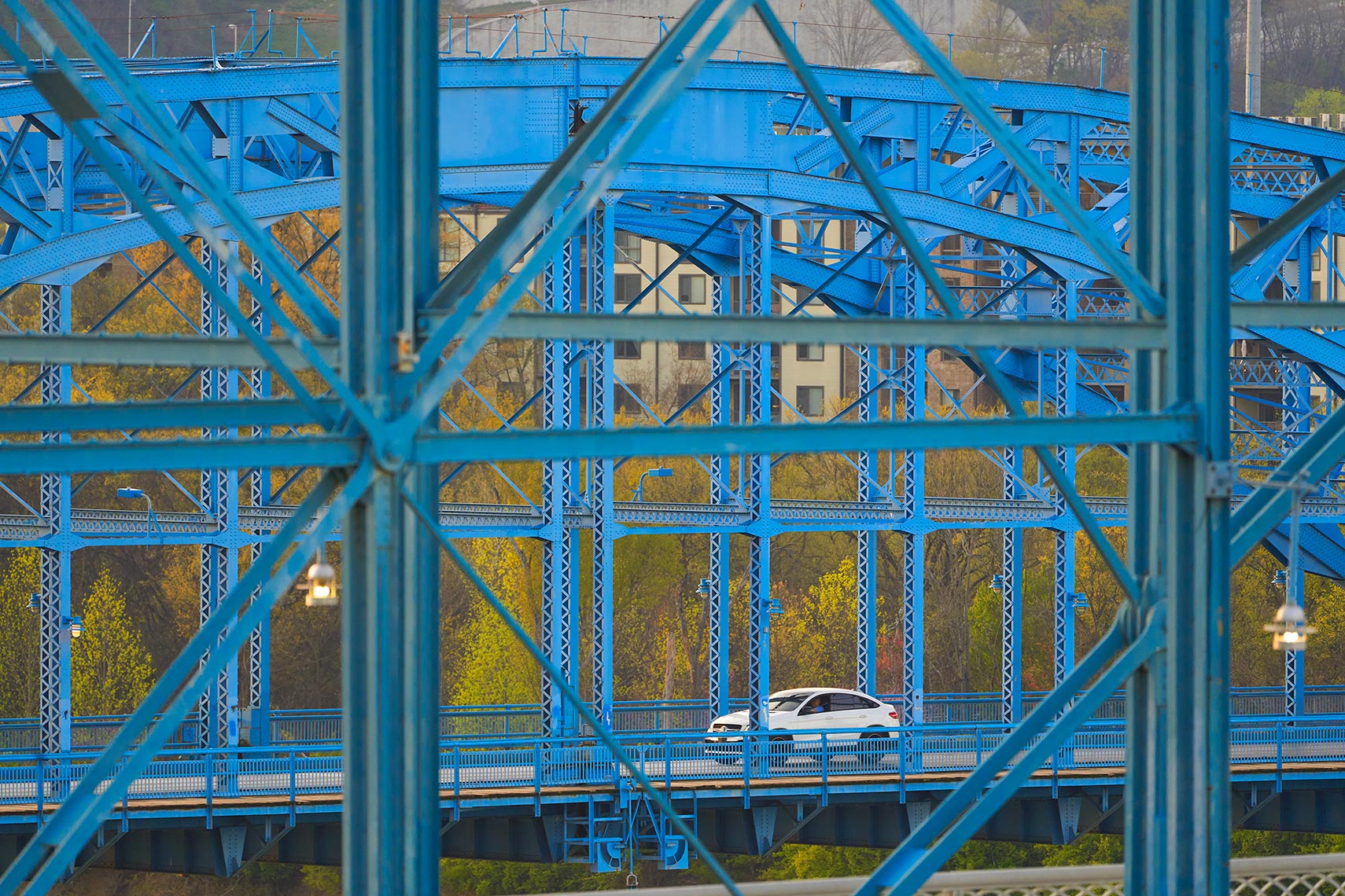 Auto on Walnut Street Bridge in Chattanooga.